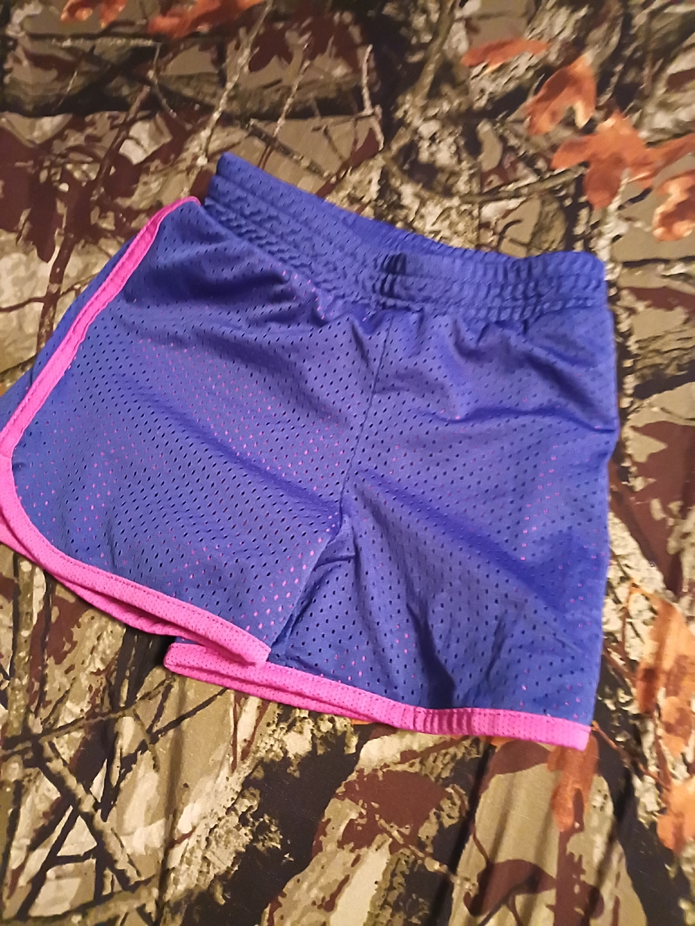 Old Navy Purple Athletic Mesh Shorts with Pink Trim